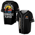 Custom Name World's Best Cornhole Player Basebeball Jersey S-5XL
