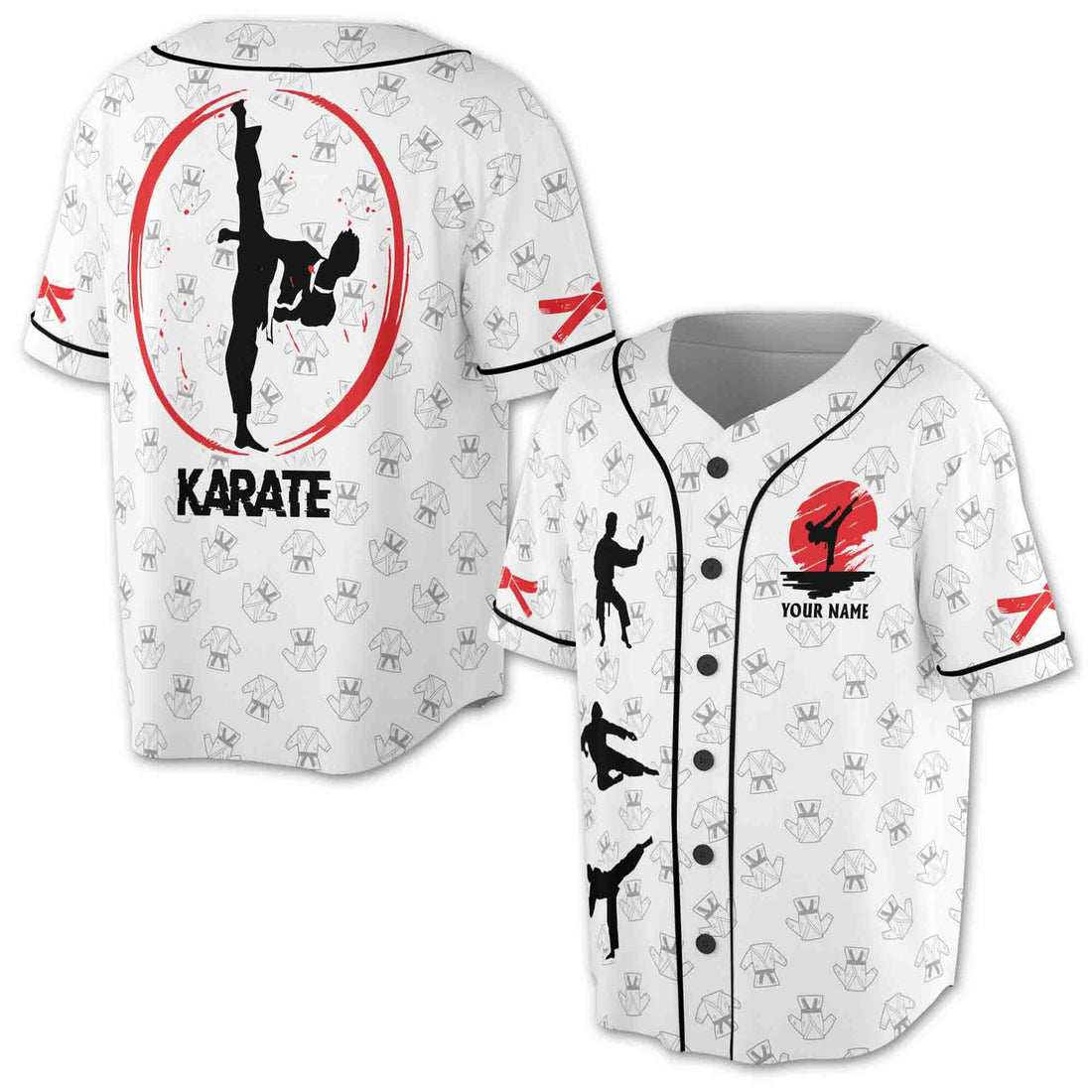 Custom Name Karate Lover Baseball Jersey S-5XL