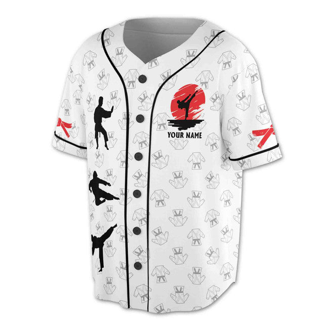 Custom Name Karate Lover Baseball Jersey S-5XL