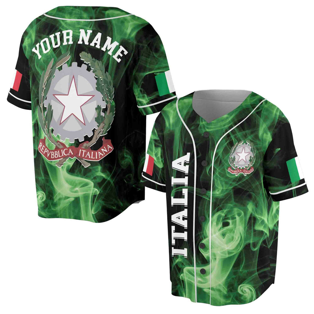 Custom Italy Coat of Arms Baseball Jersey S-5XL