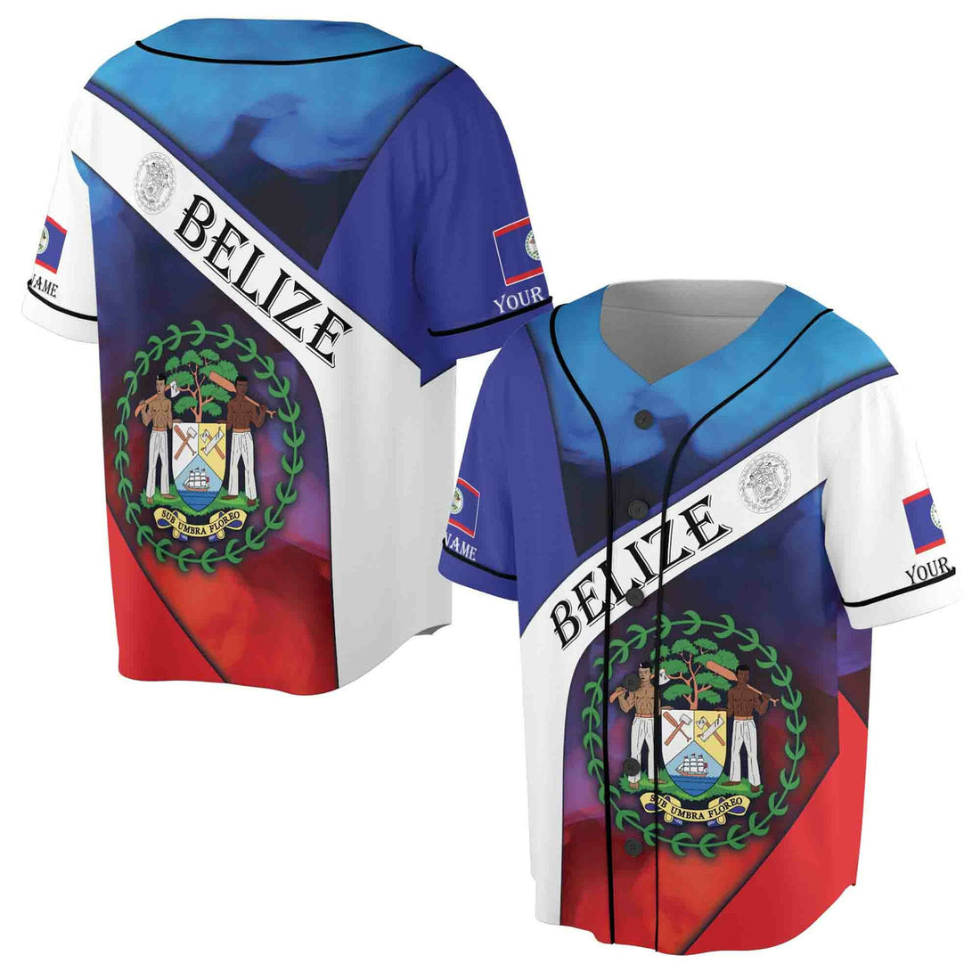 Custom Name Belize Sub Umbra Floreo Baseball Jersey S-5XL
