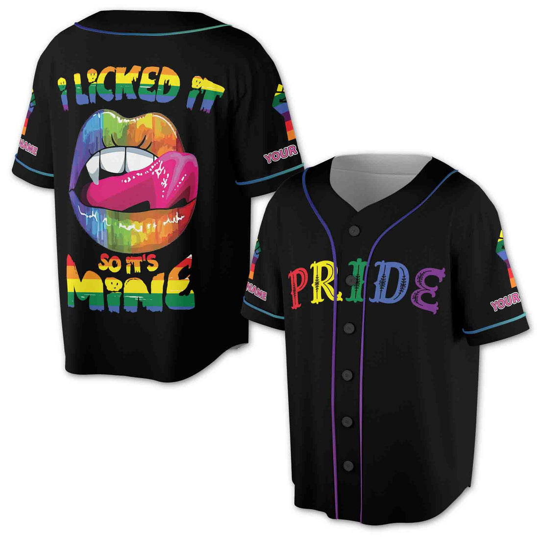 LGBT Pride I Licked it So It's Mine Pride Month 3D All Over Print Baseball Jersey S-5XL
