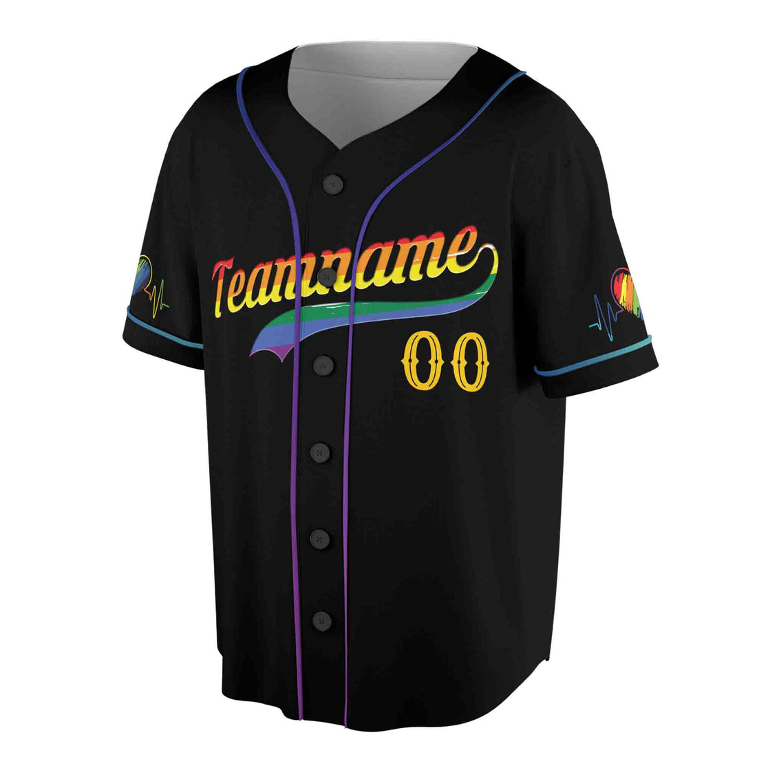 Customize Name Team Name Rainbow Pride Month Love Is Love LGBT 3D All Over Print Baseball Jersey S-5XL