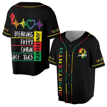 Custom Juneteenth Freeish 1865 Black History Pride Baseball Jersey Size S-5XL