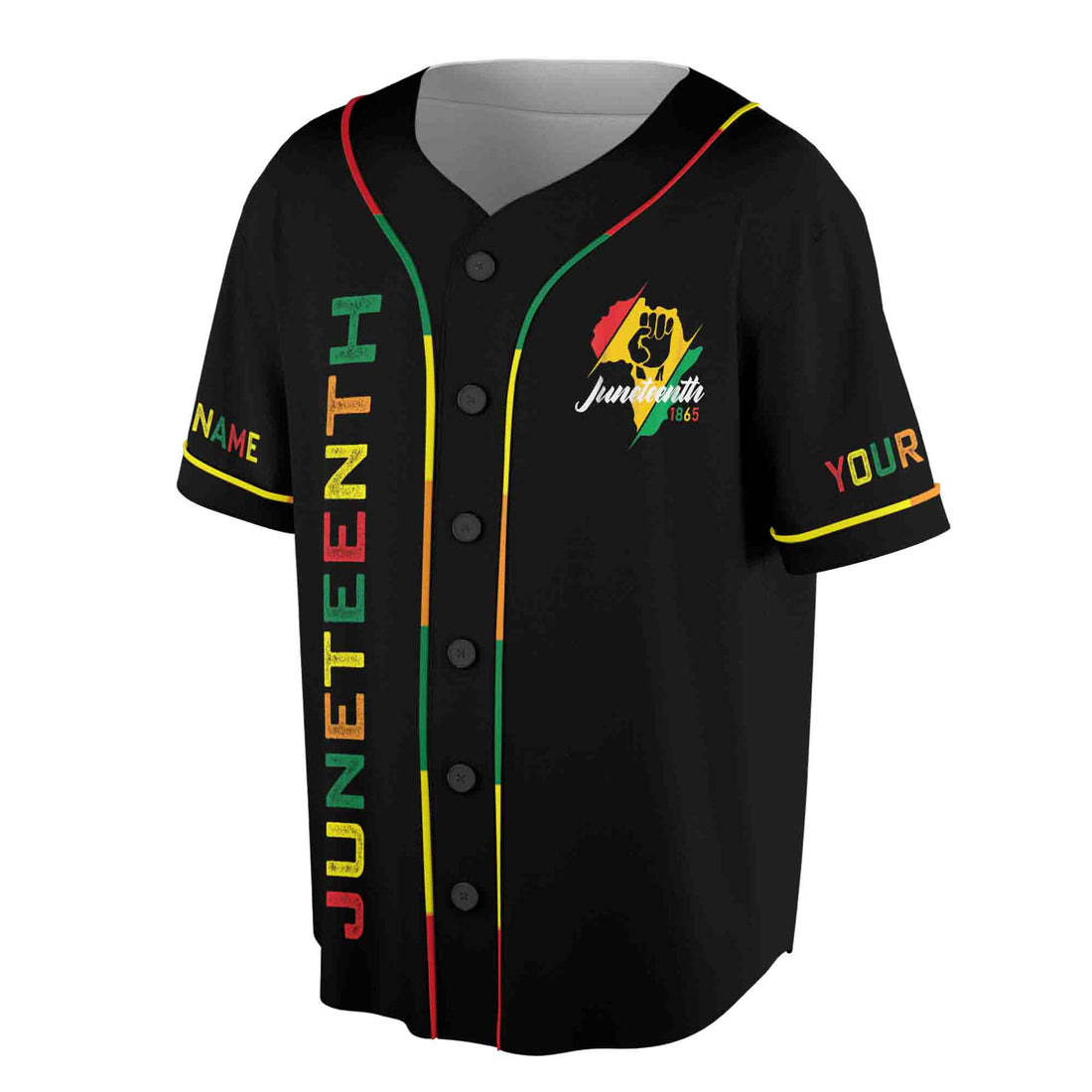 Custom Juneteenth Freeish 1865 Black History Pride Baseball Jersey Size S-5XL