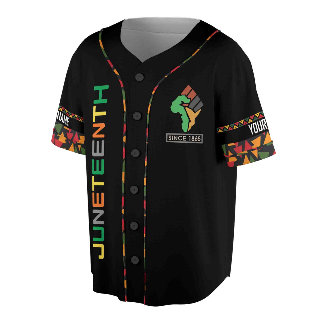 Personalized Name Juneteenth Flag Independence Day Freeish Since 1865 Baseball Jersey Size S-5XL
