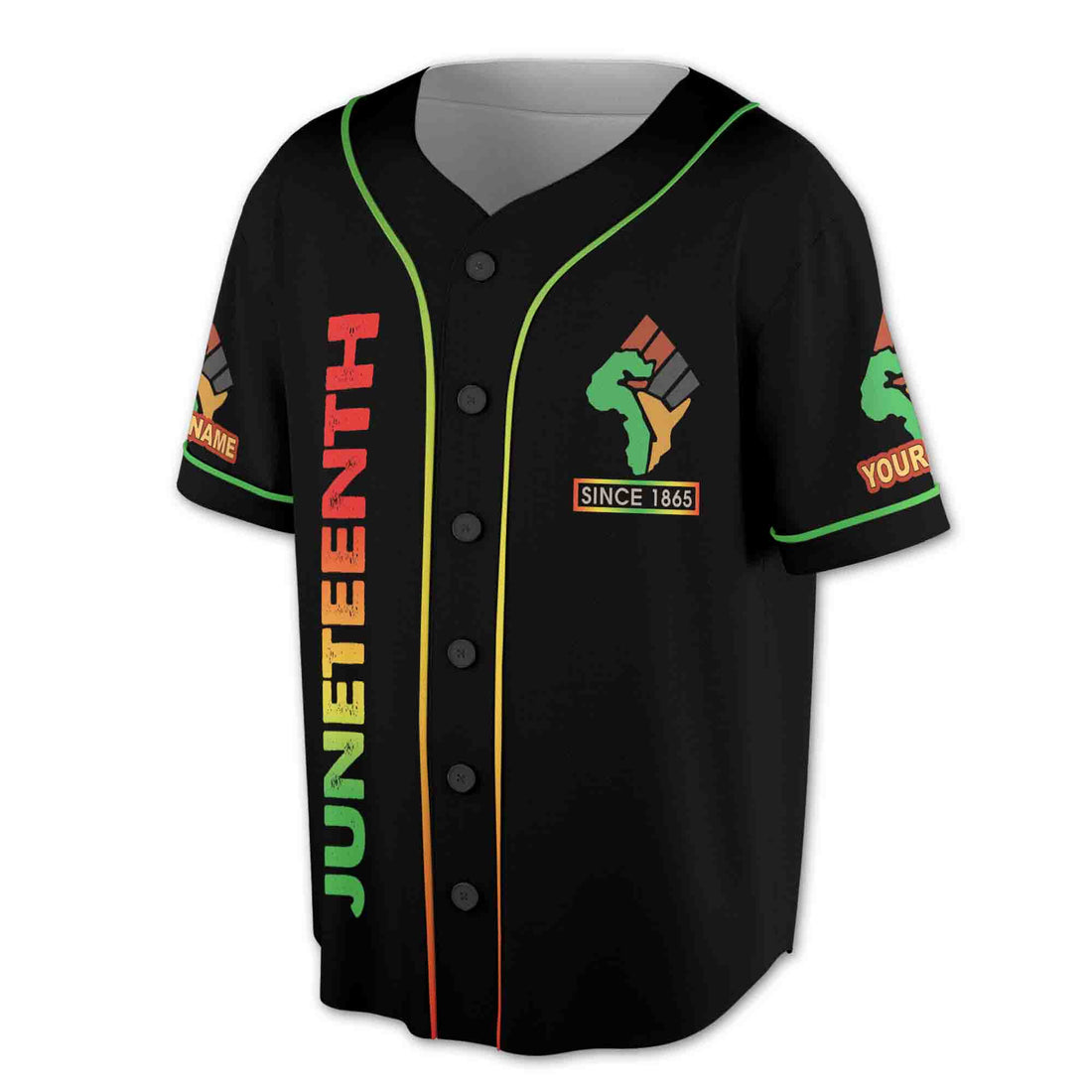 United Against Black Pride Month Juneteenth Since 1865 3D Baseball Jersey Size S-5XL
