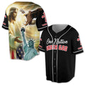 Patriotic America One Nation Under God Grunge Baseball Jersey S-5XL