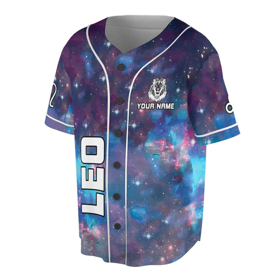 Galaxy Zodiac Leo Constellation Baseball Jersey S-5XL
