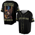 Patriotic Veteran Dad Heroes Eagle American Flag Baseball Jerseys-5XL