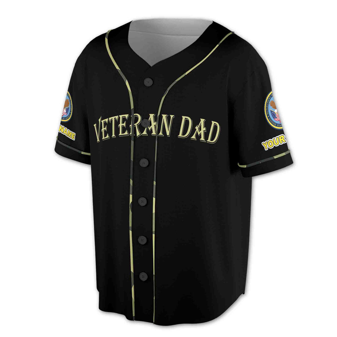 Patriotic Veteran Dad Heroes Eagle American Flag Baseball Jerseys-5XL