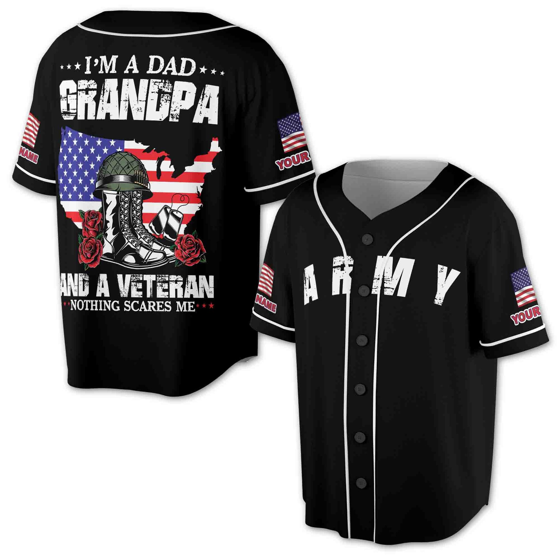 Patriotic Proud To Be Veteran USA Army Baseball Jersey S-5XL