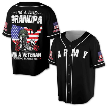 Patriotic Proud To Be Veteran USA Army Baseball Jersey S-5XL