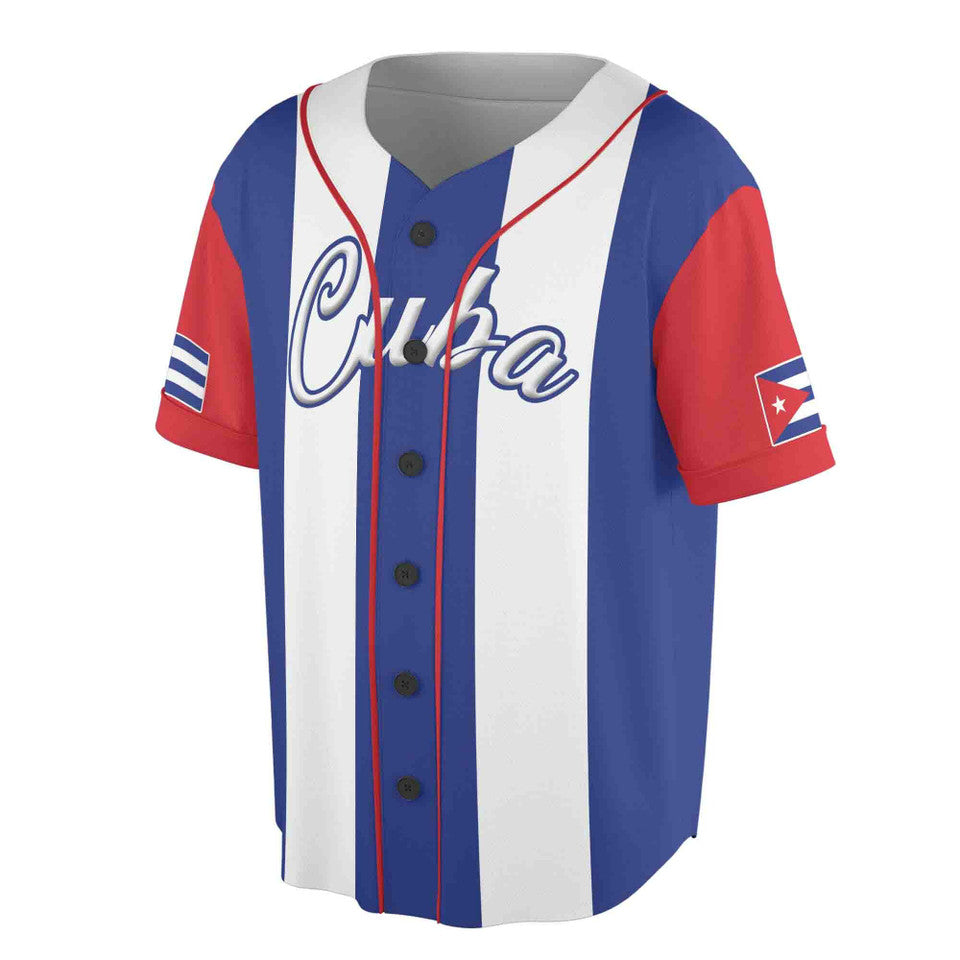 Personalized Cuba Flag Baseball Jersey S-5XL