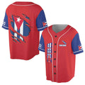 Custom Name Cuba Flag Patriotic Baseball Jersey S-5XL
