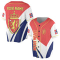 Custom Name Patriotc Norway Coat Of Arms Baseball Jersey S-5XL