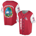 Patriotic Republic Of Liberia Coat Of Arms Baseball Jersey S-5XL