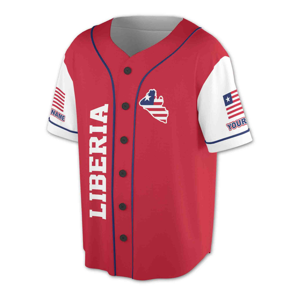 Patriotic Republic Of Liberia Coat Of Arms Baseball Jersey S-5XL