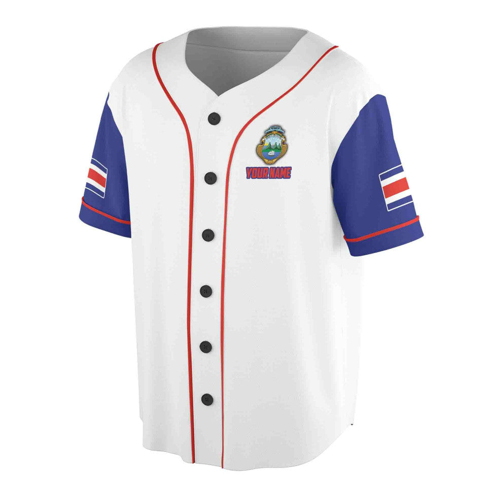Custom Costa Rica Coat of Arms Jersey Baseball Jersey S-5XL