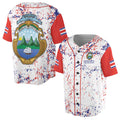 Custom Colorful Paint Splatter Republica De Costa Rica Baseball Jersey S-5XL