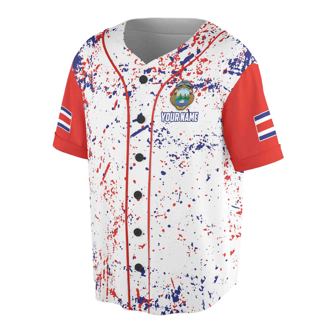 Custom Colorful Paint Splatter Republica De Costa Rica Baseball Jersey S-5XL
