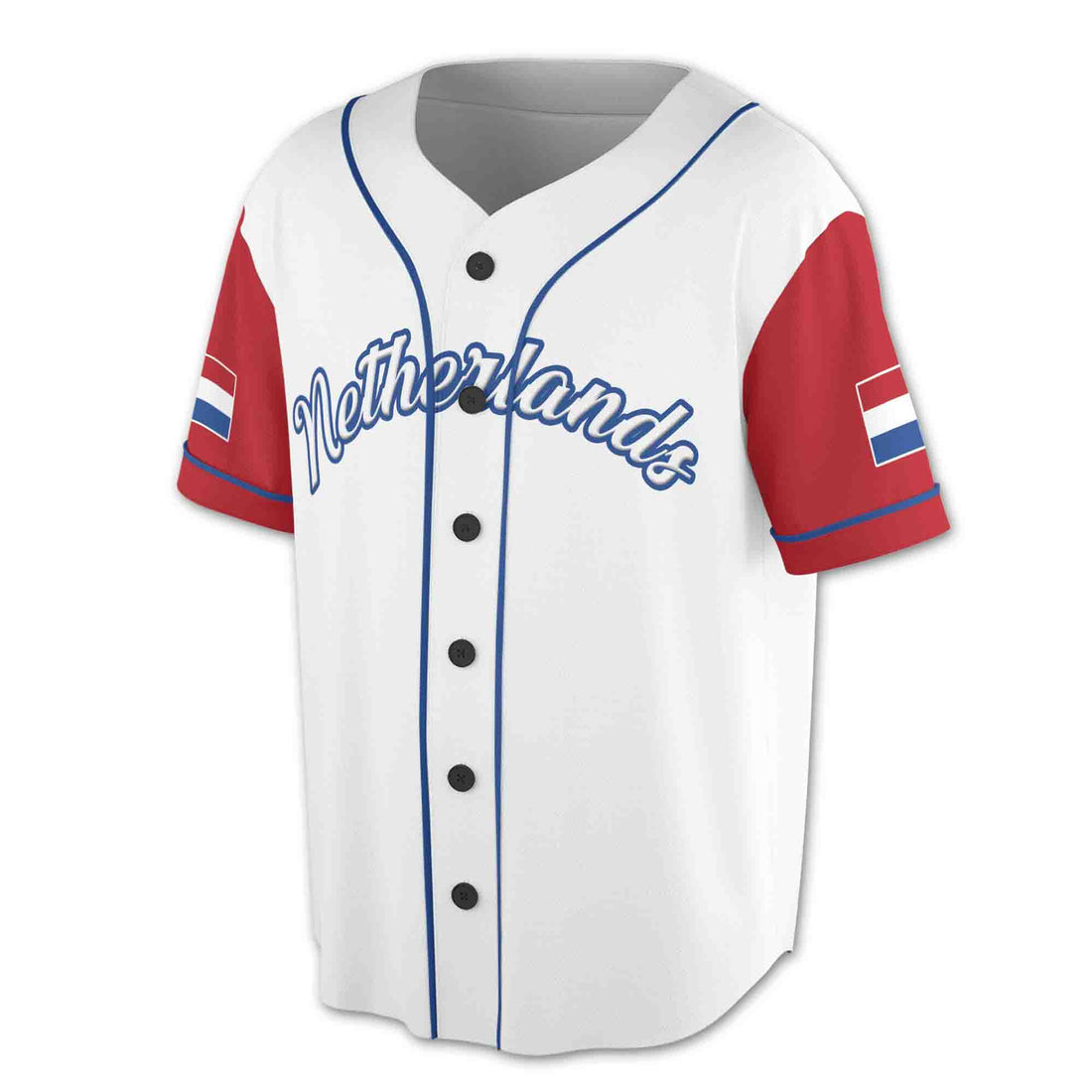 Personalized Patriotic Netherlands Flag Coat of Arms Baseball Jersey S-5XL