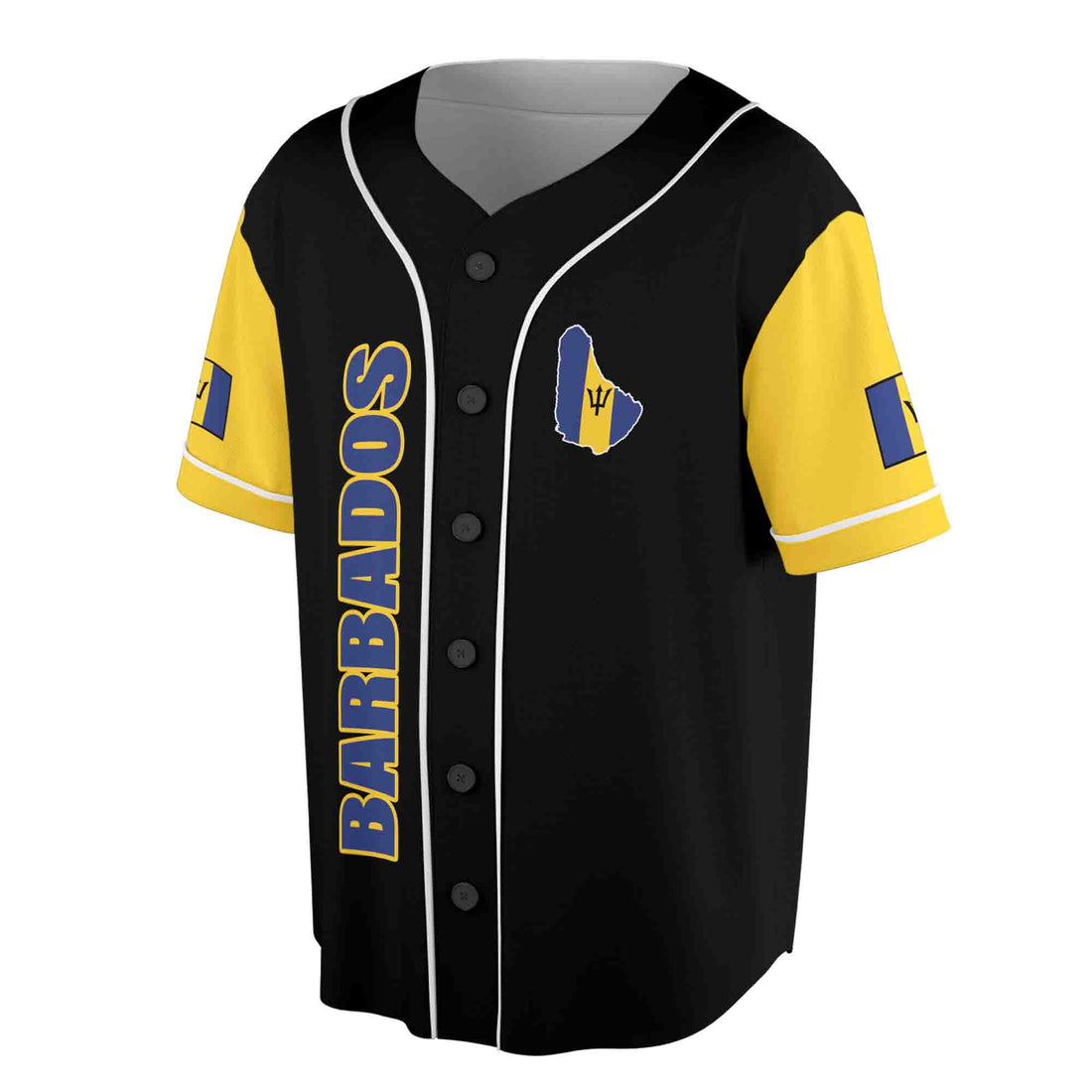 Custom Name Barbados Patriotic Barbados Flag Baseball Jersey S-5XL