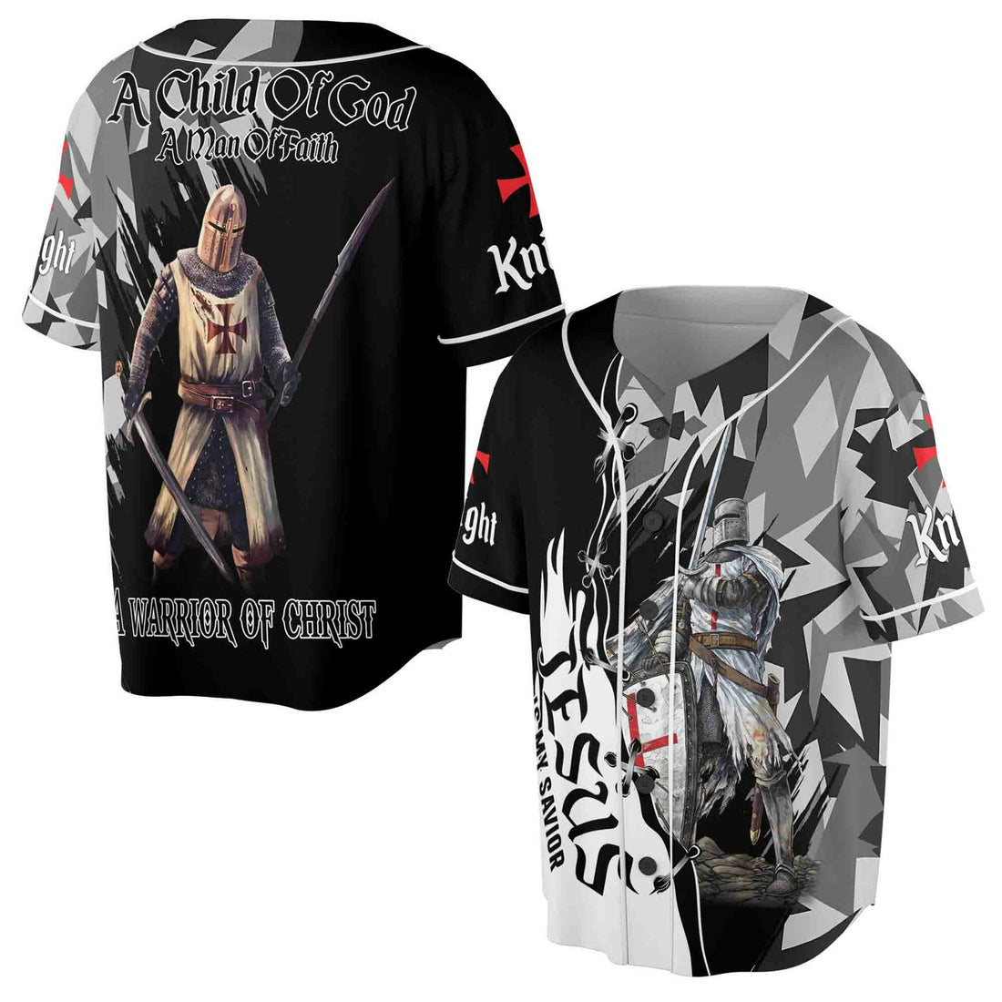 Grunge Knight Temple Warrior of Christ Baseball Shirt Baseball Jersey S-5XL