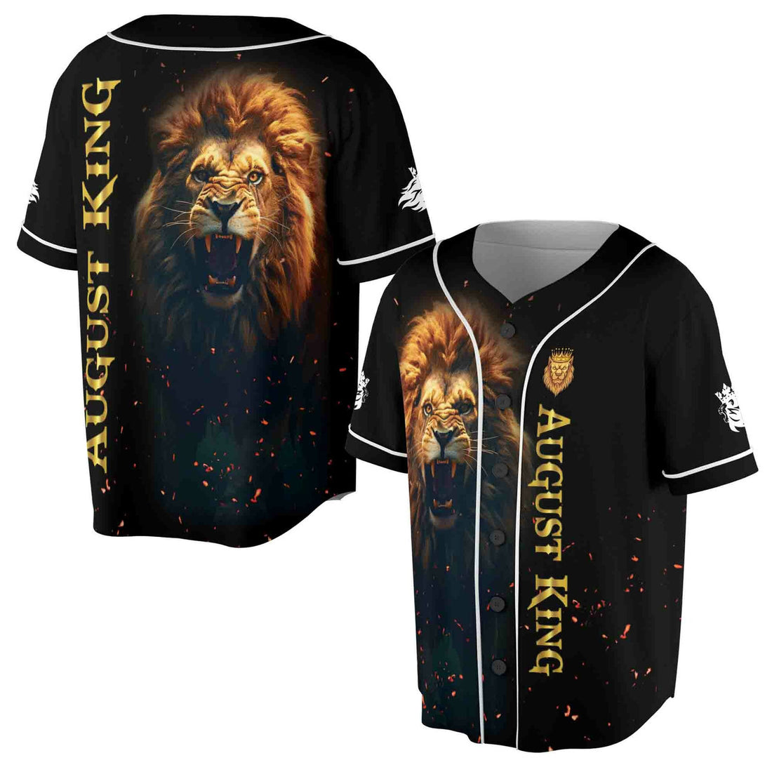 August King Leo Zodiac The Lion Grunge Baseball Jersey S-5XL