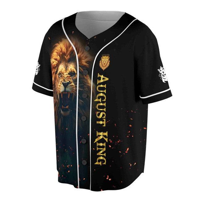 August King Leo Zodiac The Lion Grunge Baseball Jersey S-5XL