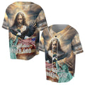 Jesus Aurole One Nation Under God Baseball Jersey S-5XL