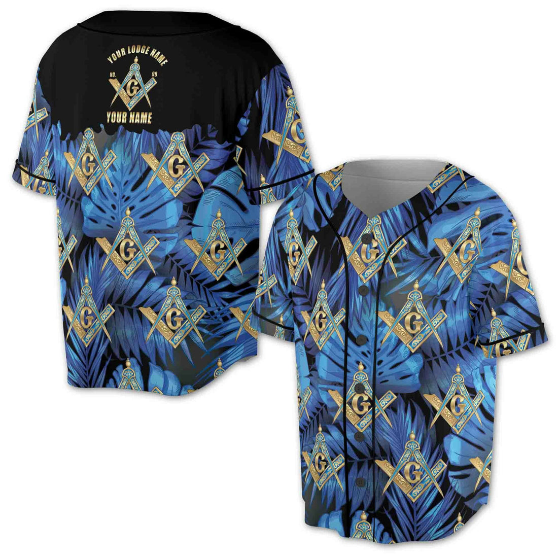 Custom Freemasonry Master Mason Palm Tree Baseball Jersey S-5XL