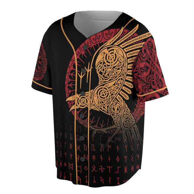 Viking Raven Dark Warrior Pattern Baseball Jersey S-5XL