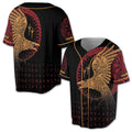 Viking Raven Dark Viking Warrior Pattern Baseball Jersey S-5XL