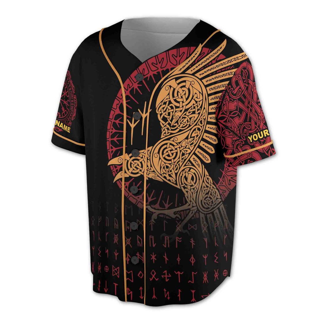 Viking Raven Dark Viking Warrior Pattern Baseball Jersey S-5XL