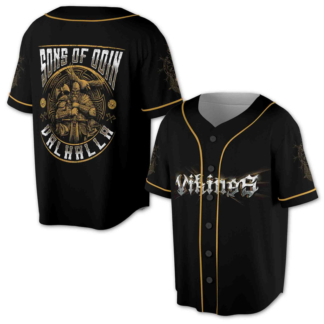 Son of Odin Vikings Warrior Valhalla Dark Baseball Jersy S-5XL