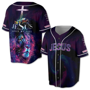 Galaxy Constellation Lion Jesus Save My Life Baseball Jersey S-5XL