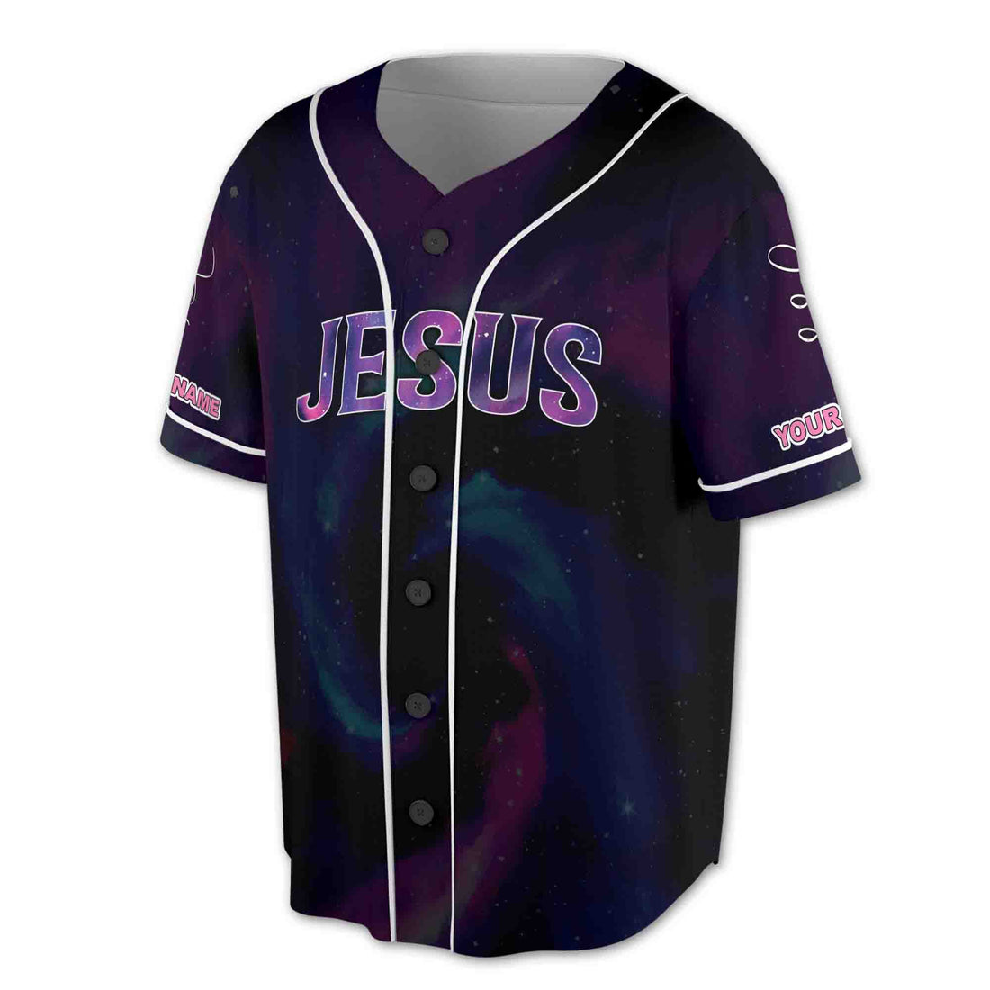 Galaxy Constellation Lion Jesus Save My Life Baseball Jersey S-5XL