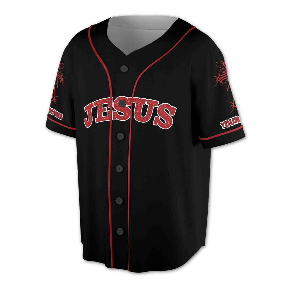 Red Cross Fueled By Jesus Baseball Jersey S-5XL