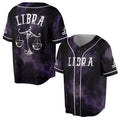 Zodiac Libra Black and White Night Sky Baseball Jersey S-5XL
