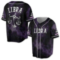 Zodiac Libra Black and White Night Sky Pattern Baseball Jersey S-5XL
