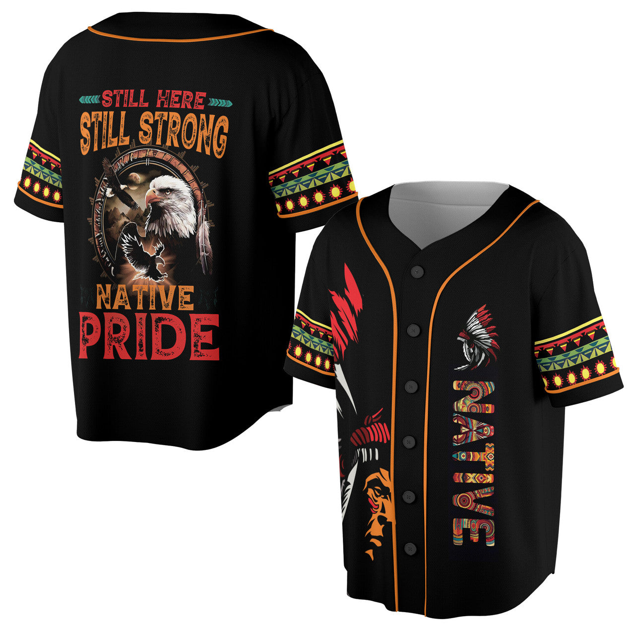American Native Eagle Pride Baseball Jersey S-5XL