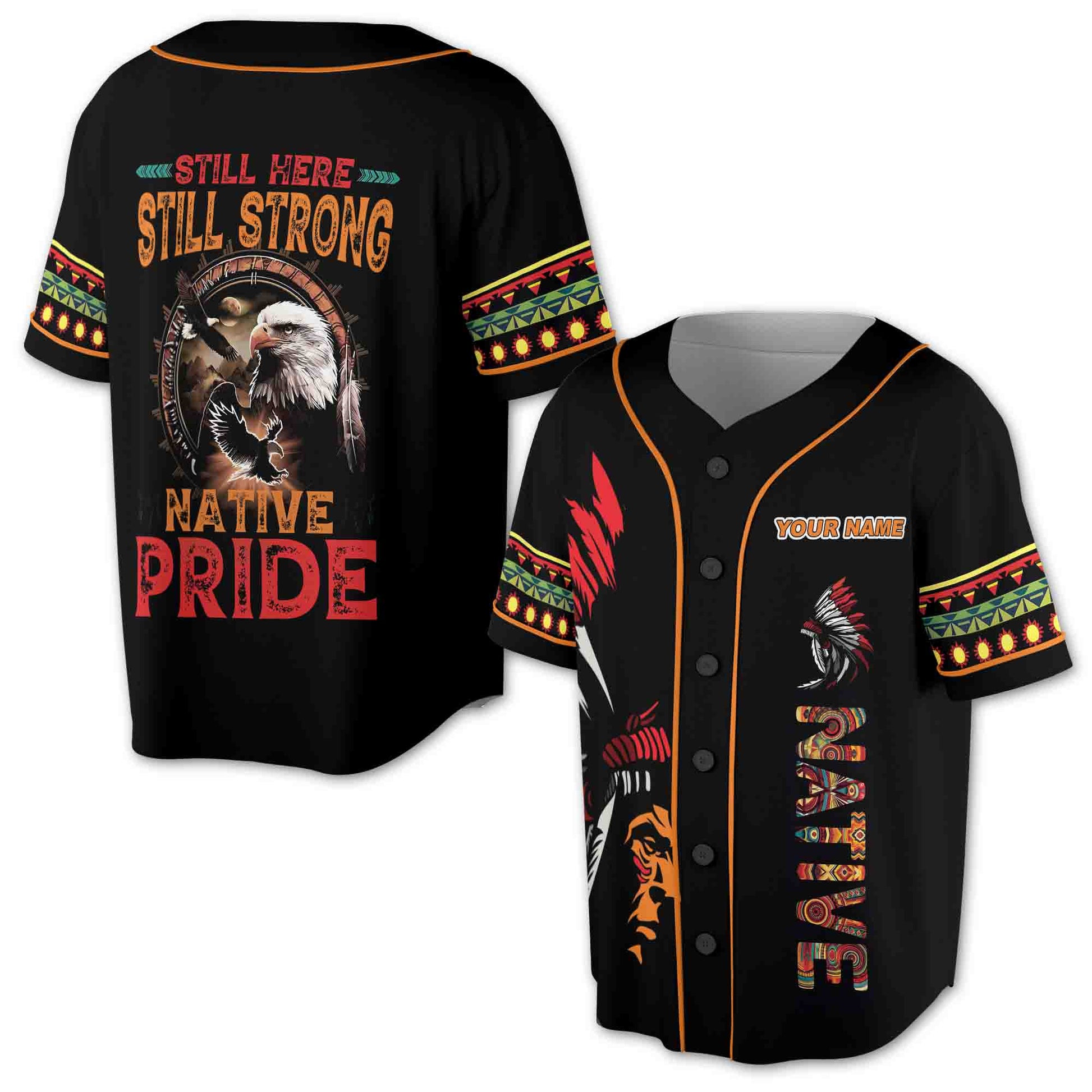 American Native Eagle Native Pride Baseball Jersey S-5XL