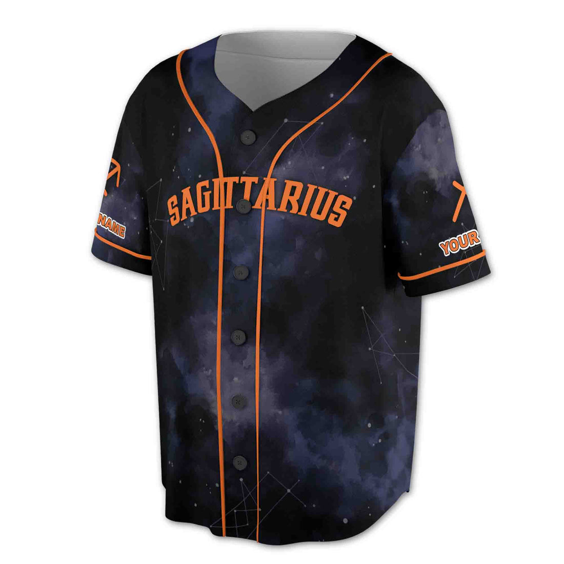 Zodiac Constellation Sagittarius Star Night Sky Pattern Baseball Jersey S-5XL