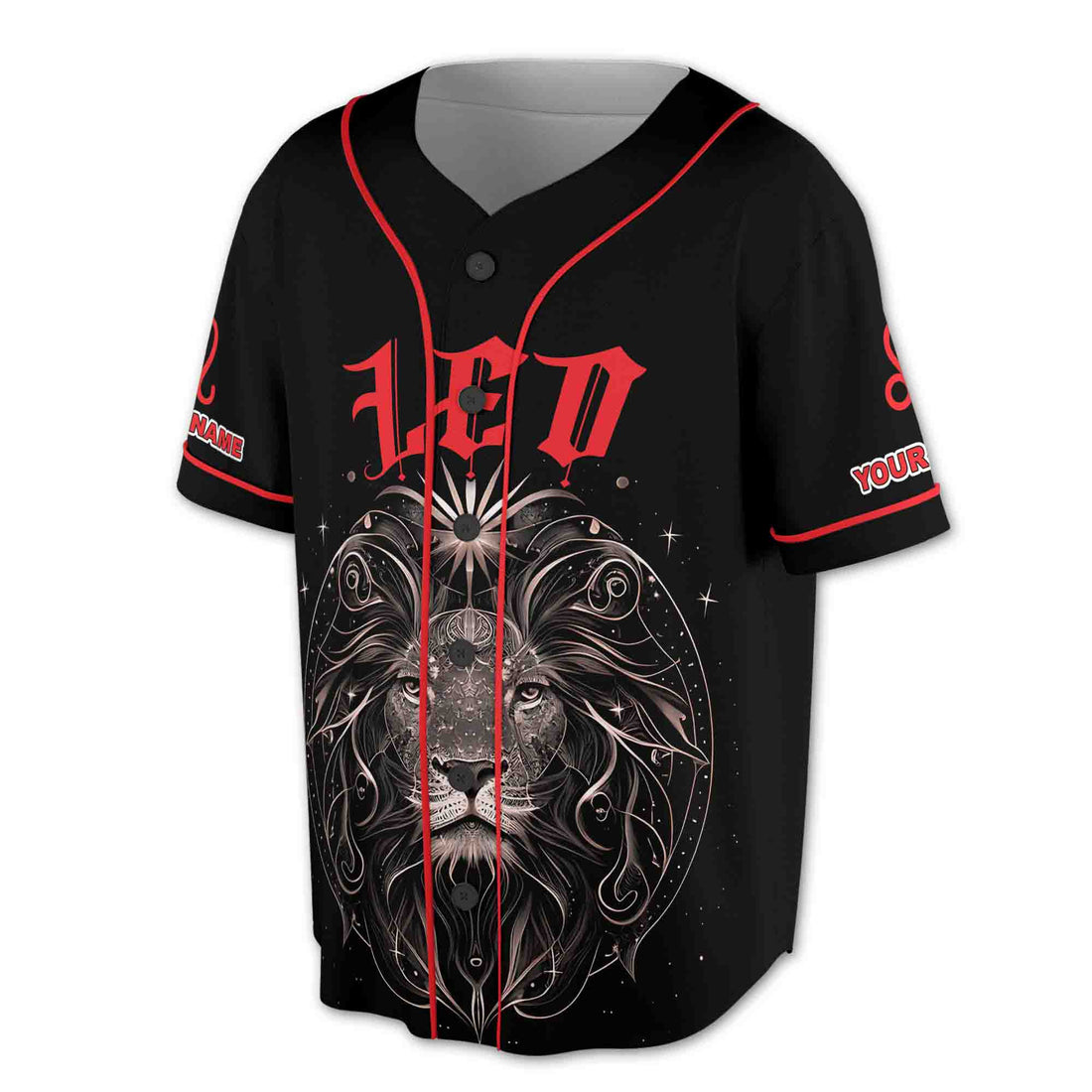 Zodiac Constellation Leo On Flame Hard Fire Baseball Jersey S-5XL
