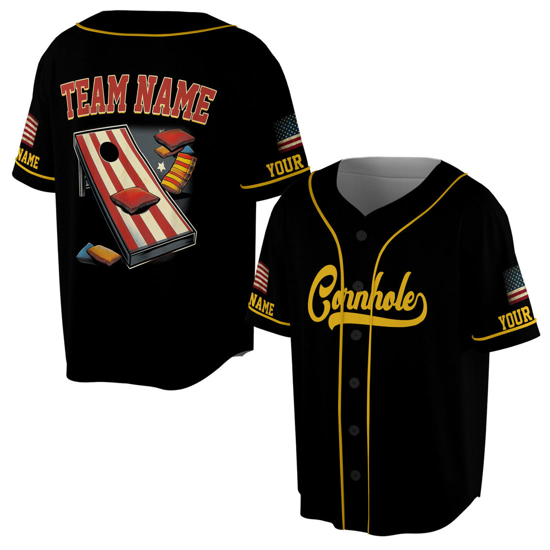 Personalized Cornhole Team Retro Baseball Jersey S-5XL