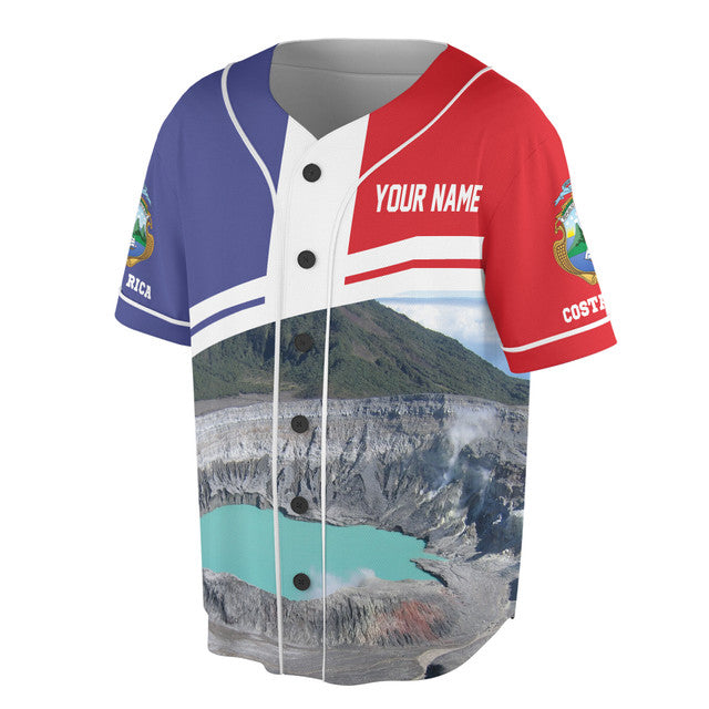 Custom Name PoÃ¡s Volcano Republica De Costa Rica Baseball Jersey S-5XL