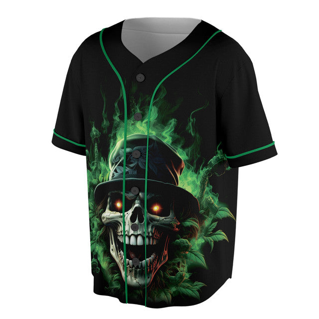 Crazy Skull Skeleton Hatter Nightmare Grunge Baseball Jersey S-5XL