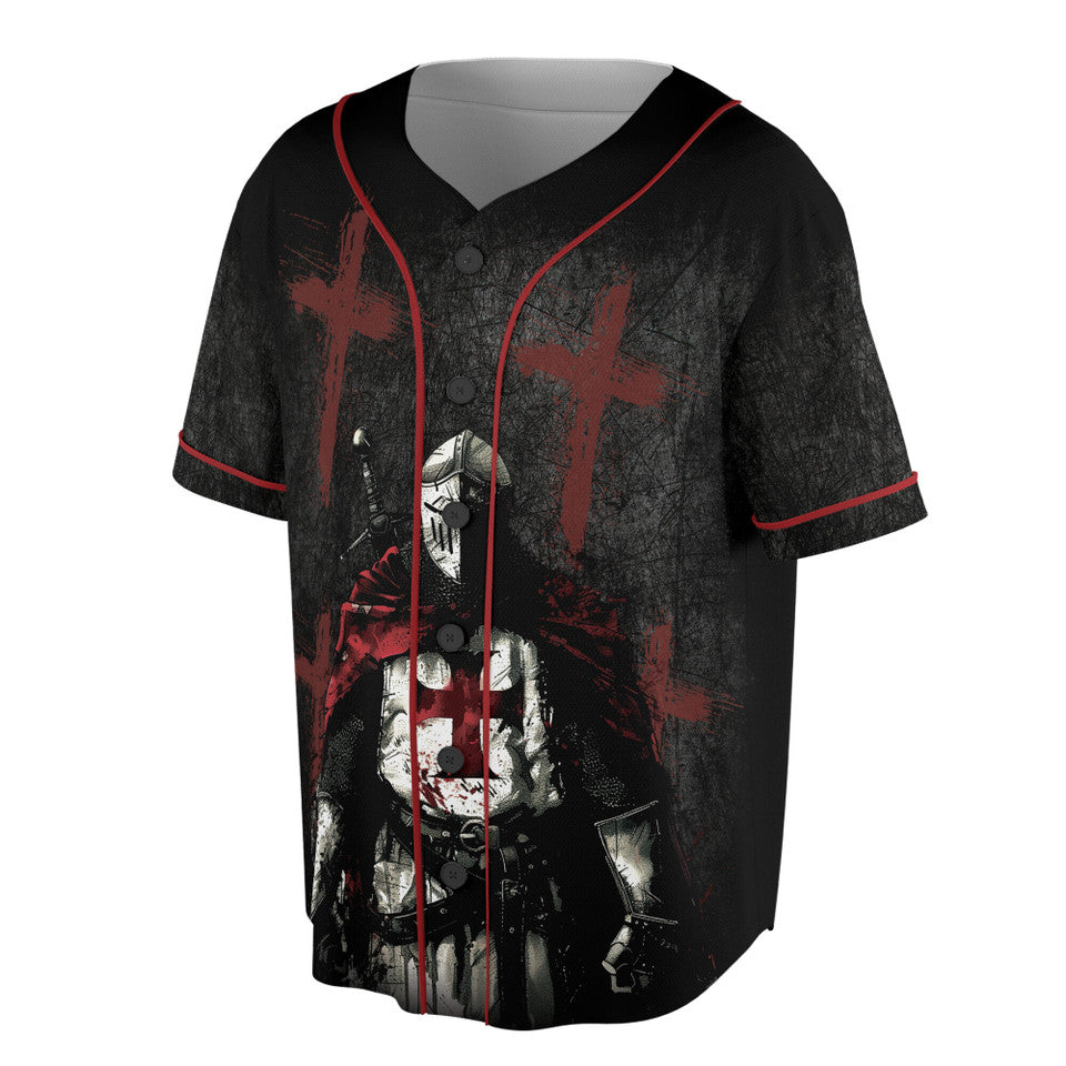 Mystic Knight Templar Grunge Cross Baseball Jersey S-5XL