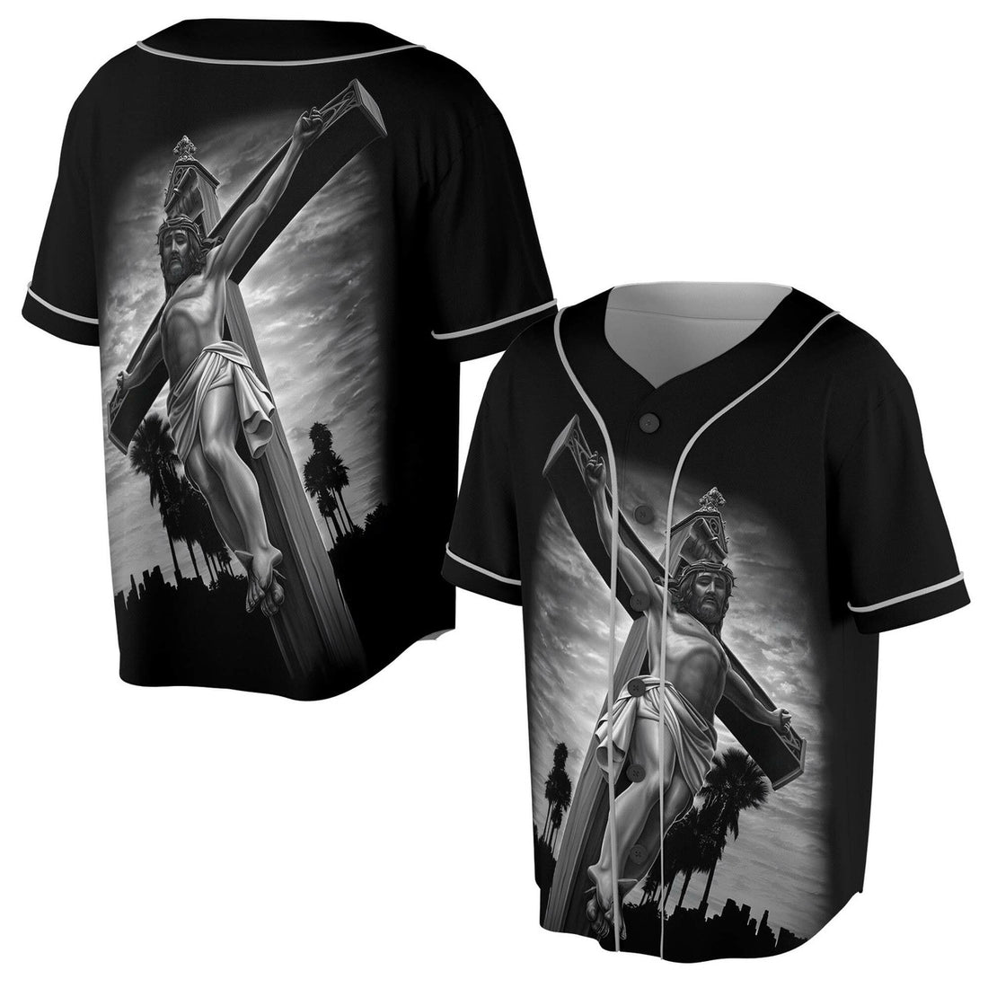 Jesus In The Darkness Cross Baseball Jersey S-5XL